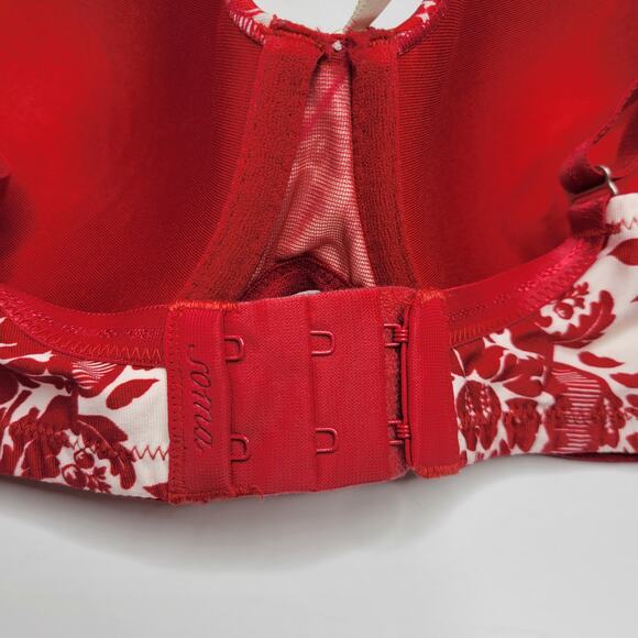 Soma Allura Bra Full Coverage Red Printed Underwire 34D - Picture 5 of 6